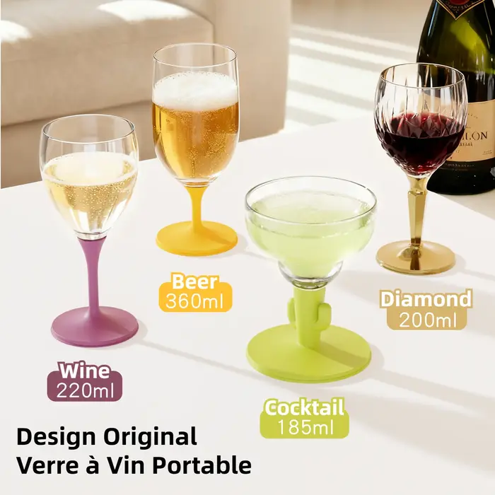 Joie Verre à vin portable incassable Gobelet PCTG