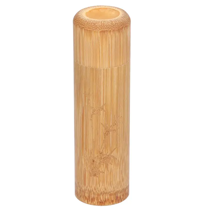 Boîte à thé ronde en bambou