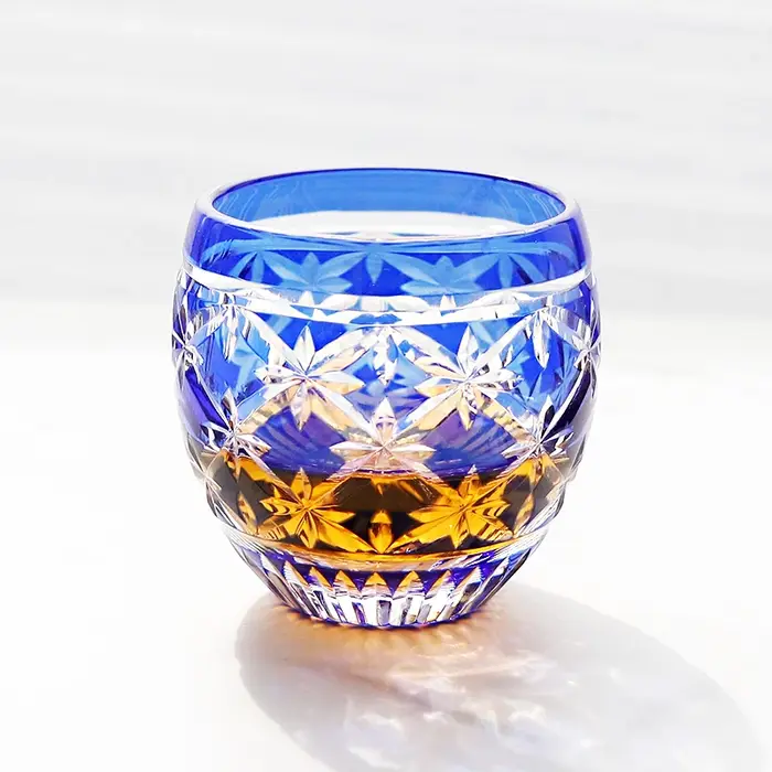 Verres à shot en cristal coloré Edo Kiriko japonais