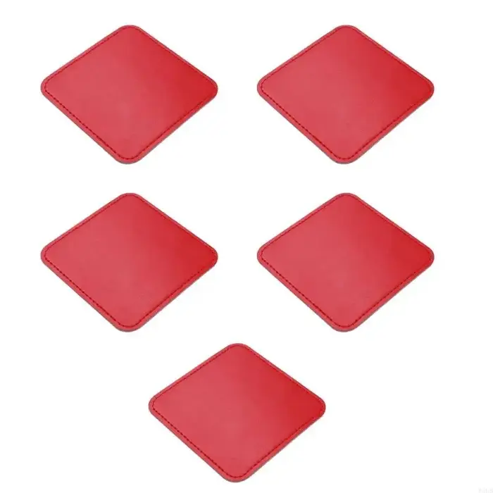 Sous-verres carrés en PU résistant à chaleur, tapis tasse absorbant, imperméable antidérapant pour m