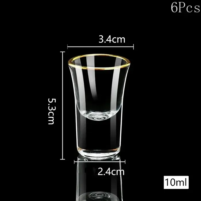 Verre à Vodka en cristal, 0.5oz, Mini taille, feuille d'or, verres à vin, esprits, saké japonais, co
