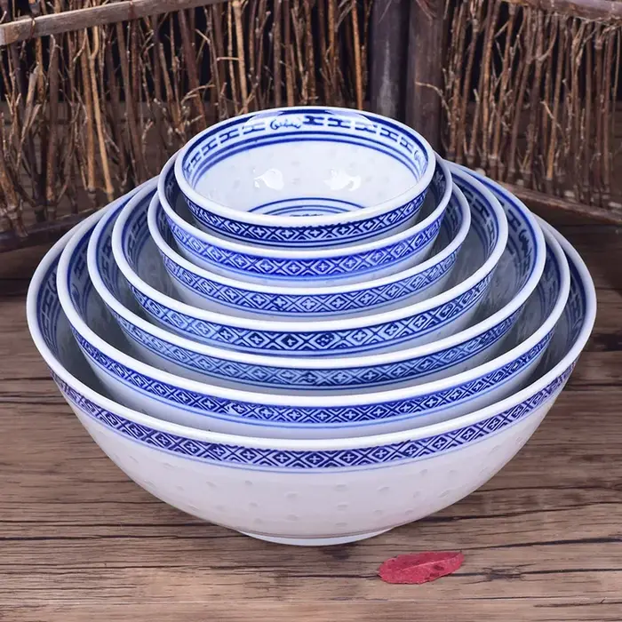 Vaisselle en céramique porcelaine bleue et blanche bol à soupe Ramen bols à riz chinois motif Dragon