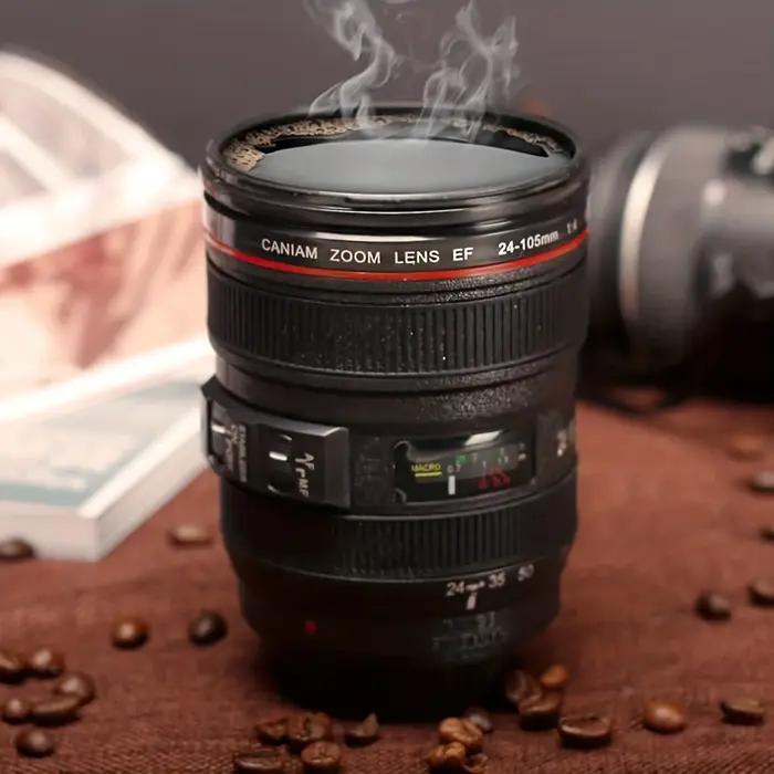 1 tasse à café en forme d'objectif d'appareil photo