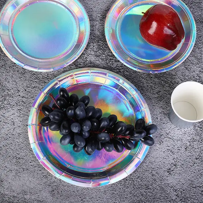 Ensemble de vaisselle jetable épaisse couleur Laser