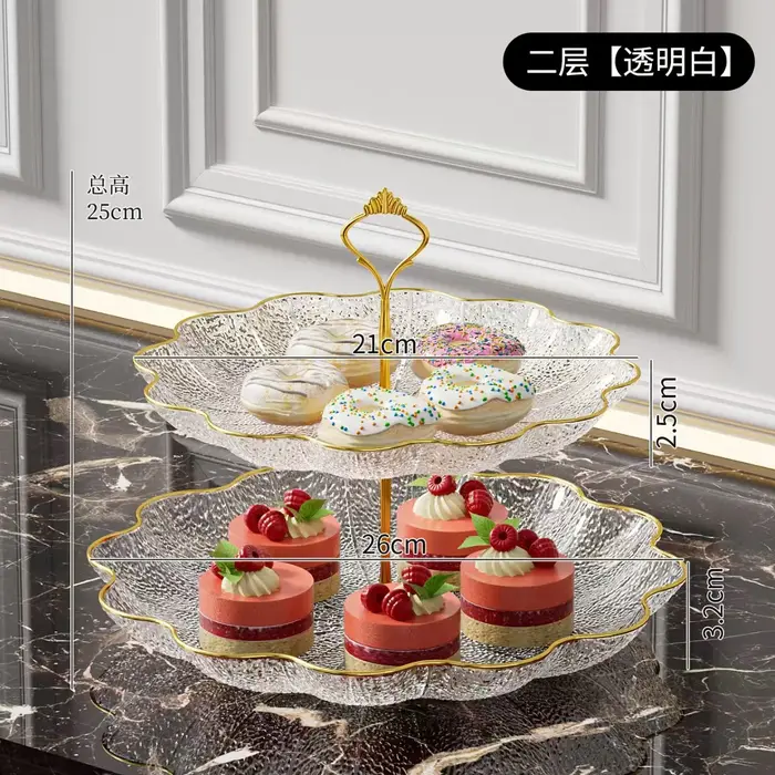 Plateau à fruits de luxe léger, plateau à gâteaux multi-niveaux, présentoir à desserts, présentoir à
