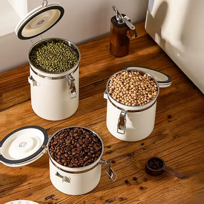 Boîte de rangement sous vide portable pour grains de café