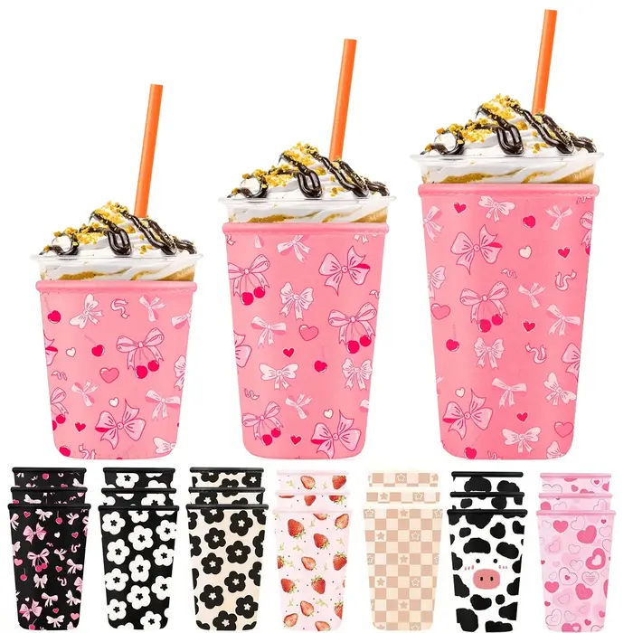 Lot de 3 manchons réutilisables pour gobelets à café glacé