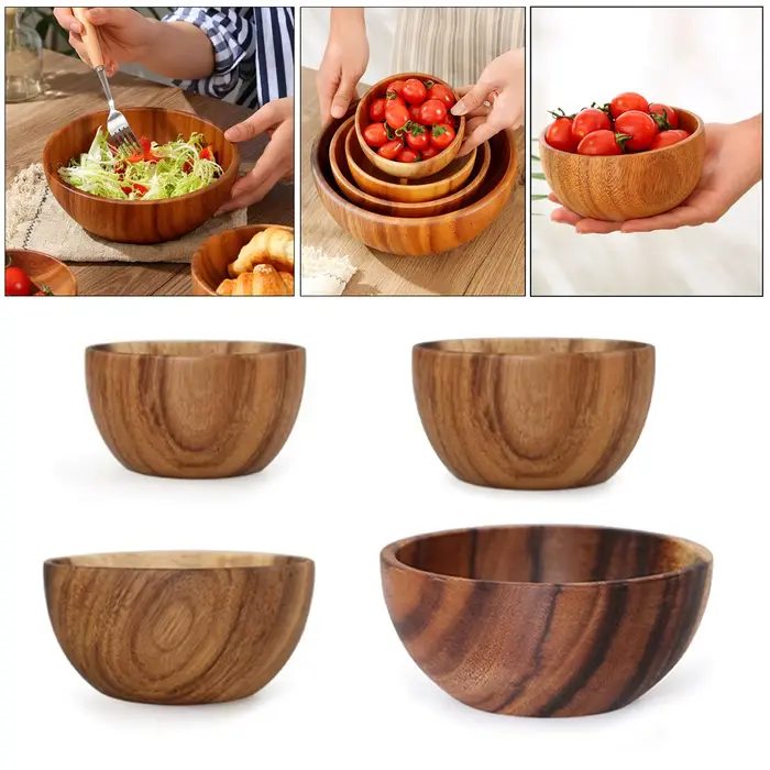 Bol à salade en bois, ustensiles de cuisine ménagers