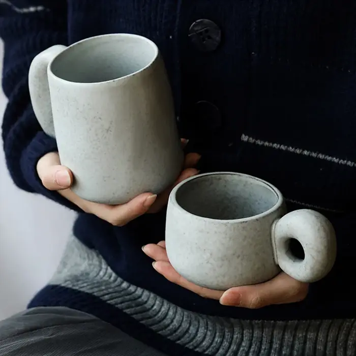 Tasse à café rétro en grès japonais