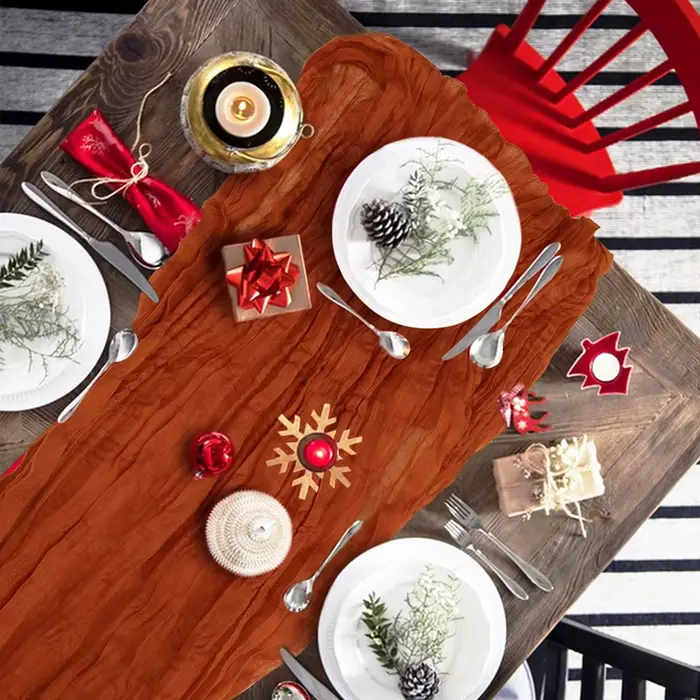 Chemin de Table en tissu de fromage en terre cuite