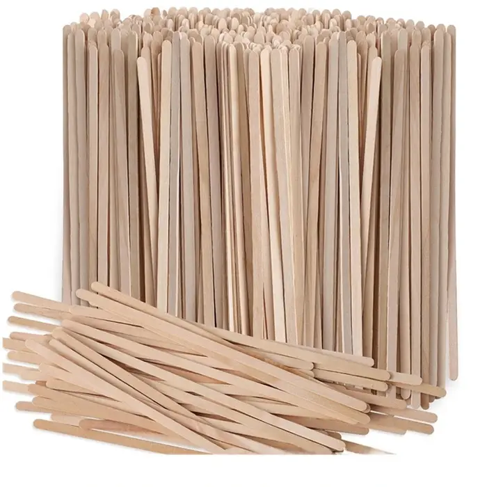 100 pièces café remuer bâtons jetables en bois naturel agitateurs