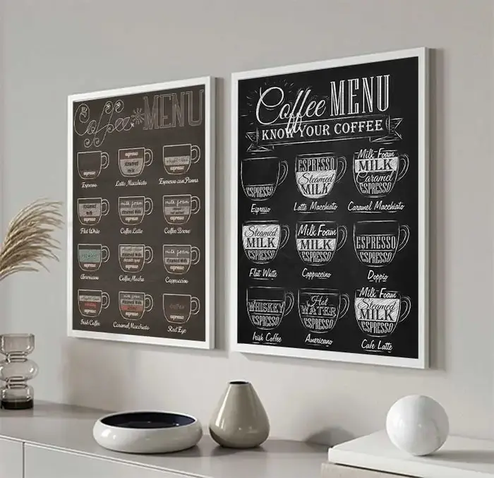 Affiche murale avec Menu de café nordique