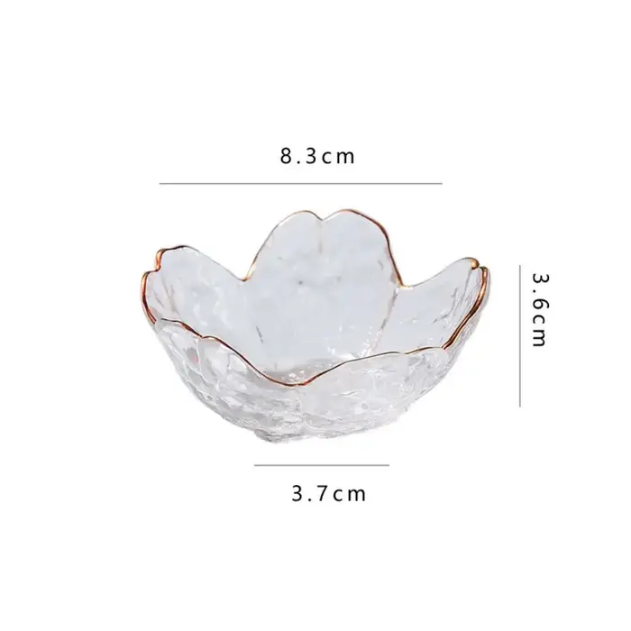 Bol à sauce en verre avec incrustation dorée moderne