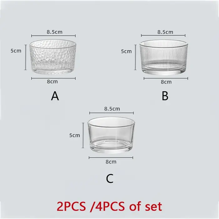 Ensemble de 4 mini-bols en verre transparent YWDL pour desserts