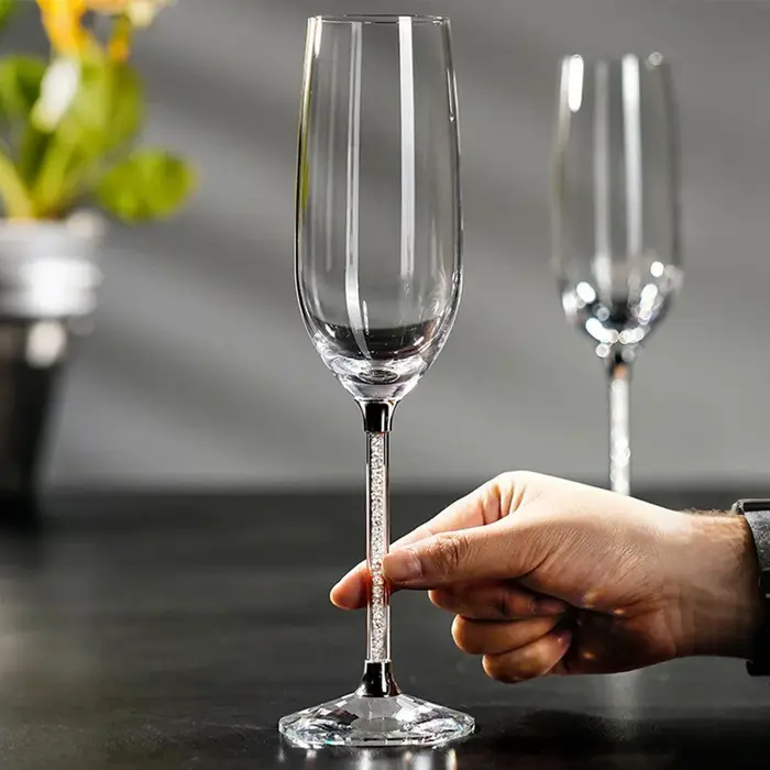Cristaux verres à Champagne longue tige tasse à vin mousseux verre à haute teneur en Borosilicate Bar amateurs de vin