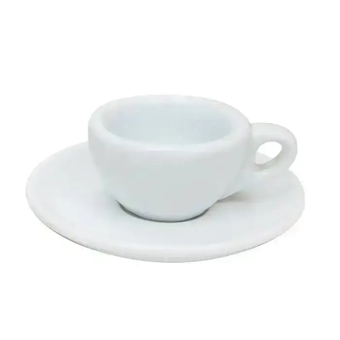 Tasse à café en céramique à bouche ronde épaissie, expresso blanc, concentré de café italien, optiqu