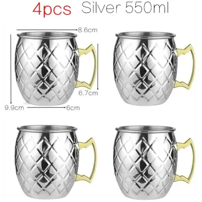 4 pièces 550ml Net moscou Mule cuivre tasses métal tasse