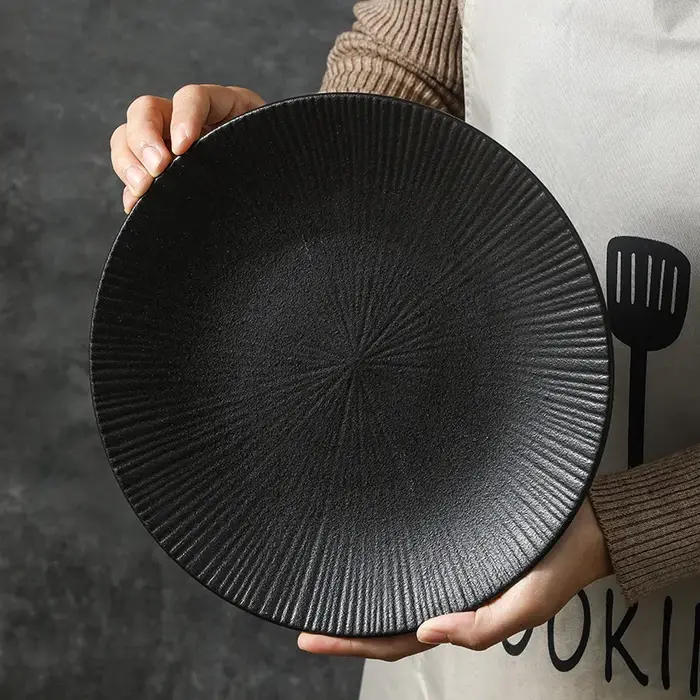 Assiette de table rétro noire assiettes de cuisine chinoise
