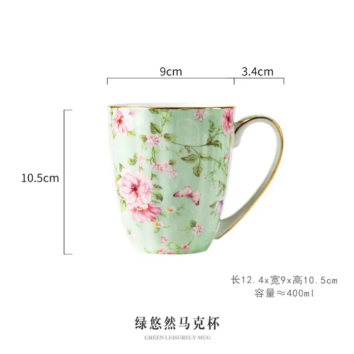 Tasse en céramique créative pour Couple, Vintage, fleur, petit déjeuner à la maison, tasse à lait, bureau, thé de l'après-midi, café, tasse d'eau, verres pour la maison
