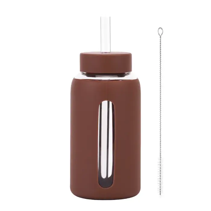 Bouteille d'eau en verre monocouche de grande capacité de 600ml