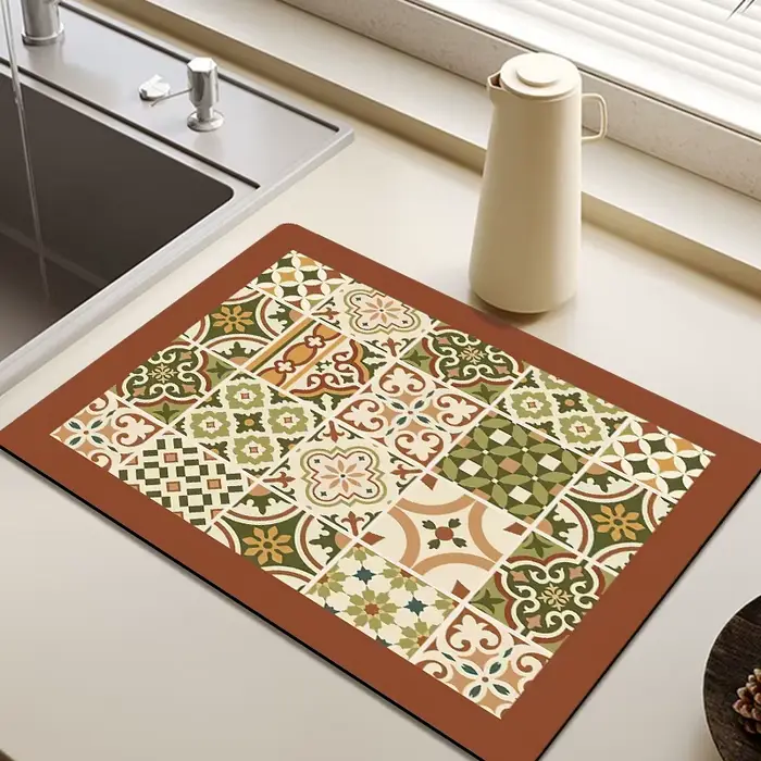 Tapis de séchage de vaisselle antidérapant super absorbant