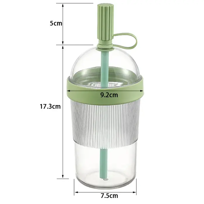 Gobelet à café portable grande capacité avec paille, pour l'extérieur, pour eau, thé au lait, jus et