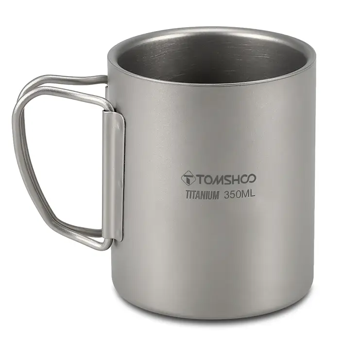 TOMSHOO Tasse à eau en titane à double paroi