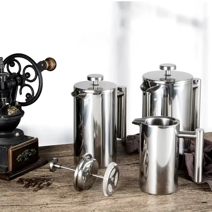 Cafetière à pression française en acier inoxydable