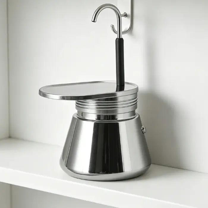 Cafetière Moka à tube unique 200 ml en acier inoxydable
