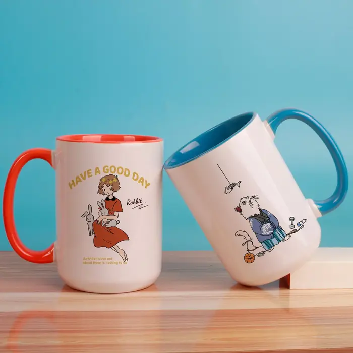 Image personnalisée 15oz tasses à café en céramique Photos de famille conception tasse texte personnalisé bricolage