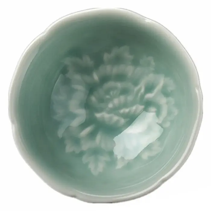 Ensemble de tasses à thé en céramique de céladon et pivoine