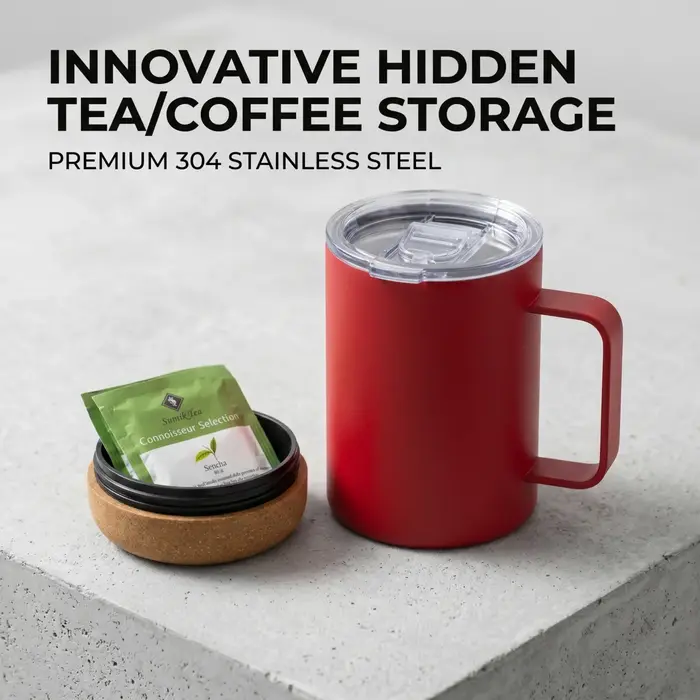 Mug à café isotherme à double paroi en acier inoxydable 304 de 280 ml avec poignée
