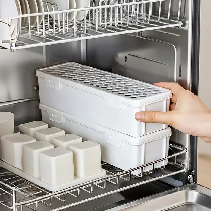 Boîte de rangement de couverts lavable au lave-vaisselle
