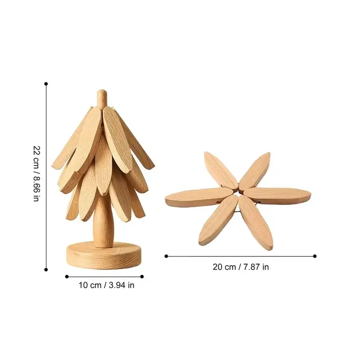 Ensemble de dessous-de-plat et de dessous-de-verre en bois