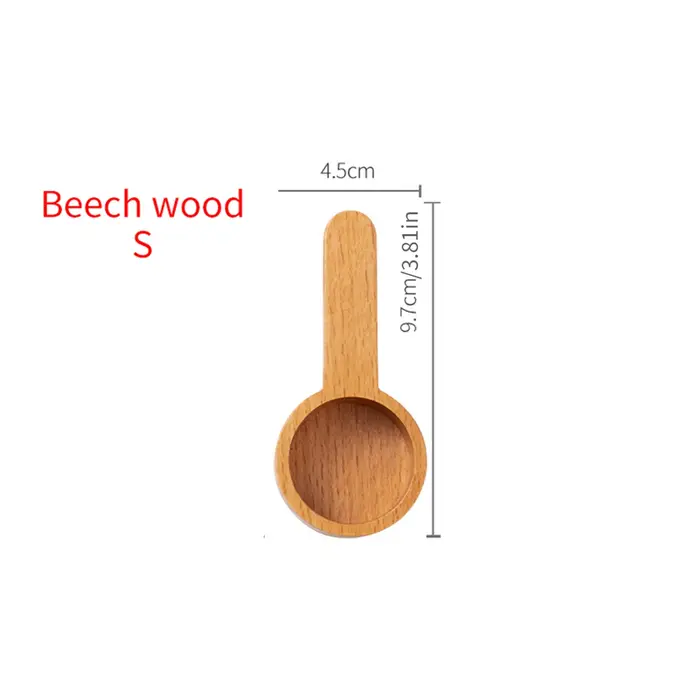1 cuillère à café en noyer, cuillère en bois massif, cuillère à grammes, cuillère à mesurer pour café en poudre et lait en poudre.