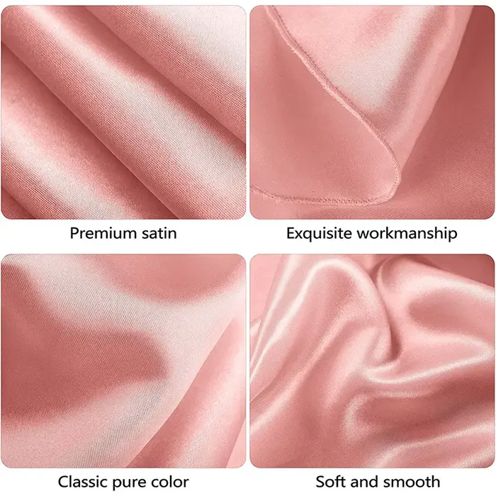 Nappe en satin or champagne