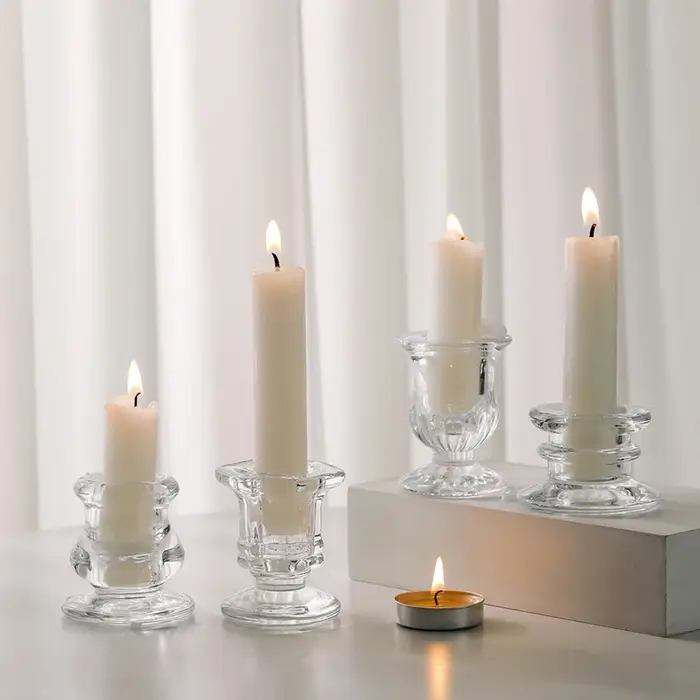 Bougeoir en verre décoratif nordique