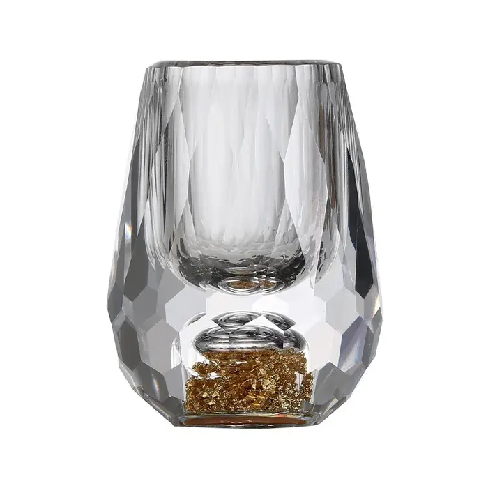 Verre à Shot de montagne doré en cristal luxueux