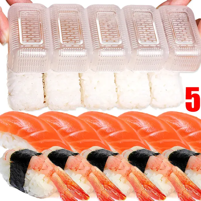 Moule boule de riz à 5/1 grilles, Mini ensemble de Sushi carré, boîte de rangement à pression antiad