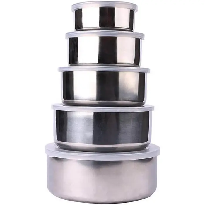 Ensemble de bols à mélanger pour salade, bassin à soupe polyvalent en acier inoxydable, 5 tailles, b
