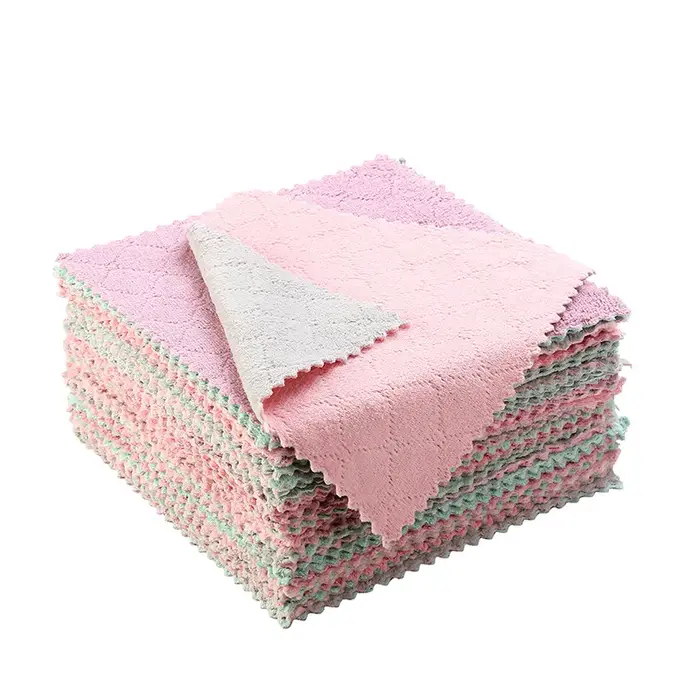 Chiffons de nettoyage de la vaisselle, cuisine domestique, torchons en velours, vaisselle très absor