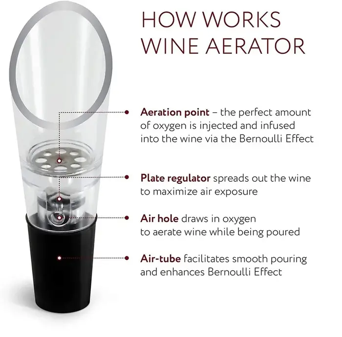 Aérateur de vin verseur décanteur bouteilles d'alcool bouchon bec verseur de vin en cristal de quali