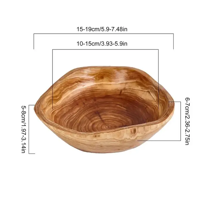 Bol à salade rustique en bois naturel