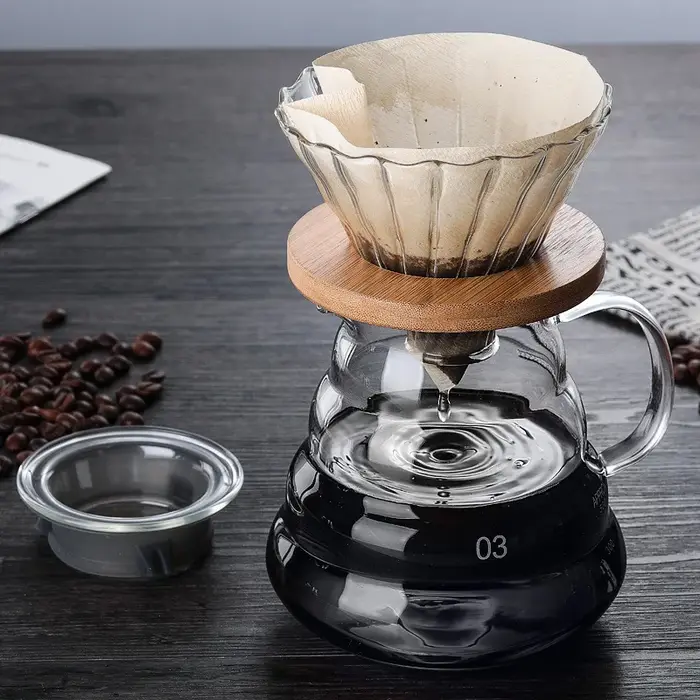 Cafetière en verre avec filtre
