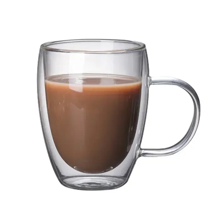 Tasse à café en verre murale à Double fond