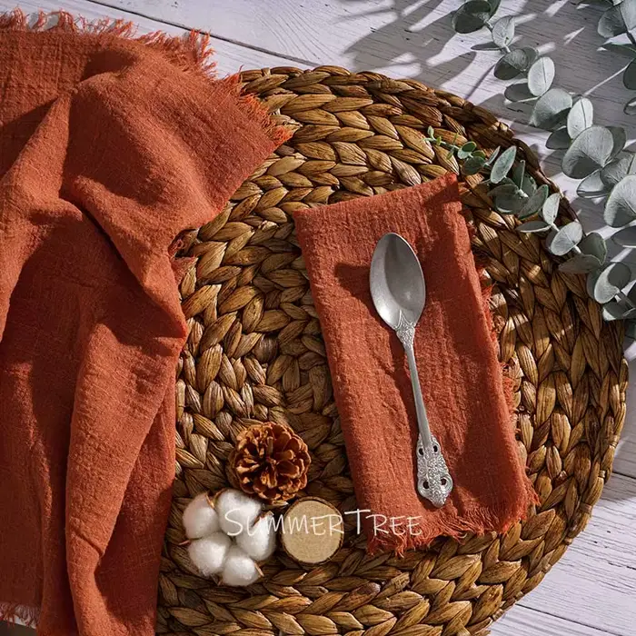 Grands serviettes en gaze de coton 41cm, serviettes à thé en mousseline, pour dîner, tissu rétro, dé