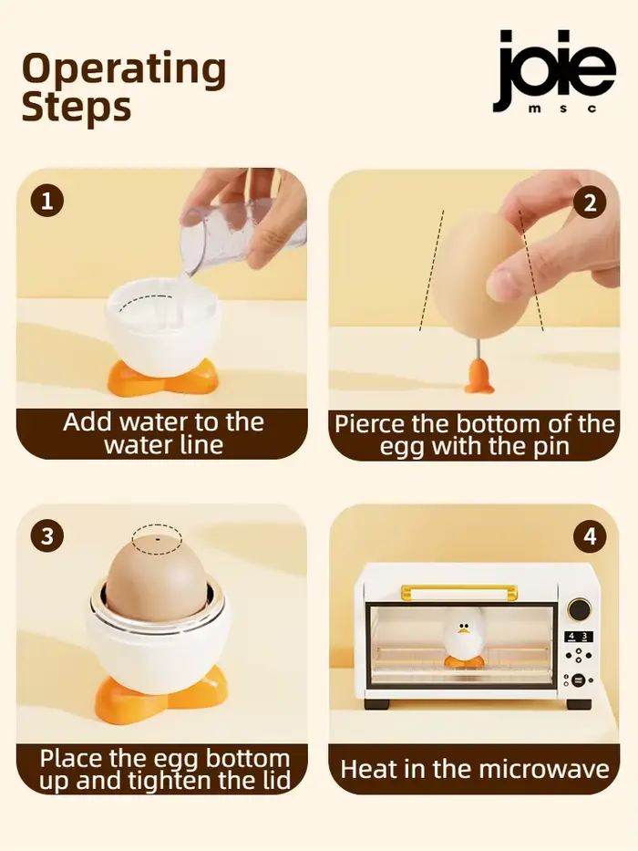 Joie micro-ondes oeuf chaudière oeuf micro-ondes oeuf poachers cuiseur vapeur boîte pour poulet et c