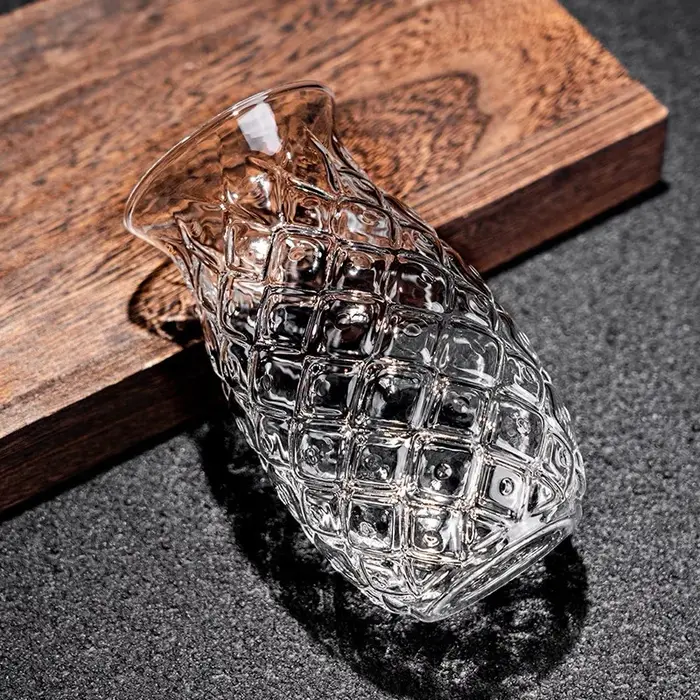 Tasse à café en verre transparent de 480 ml en forme d'ananas