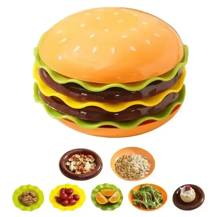 Ensemble d'assiettes à hamburger empilables