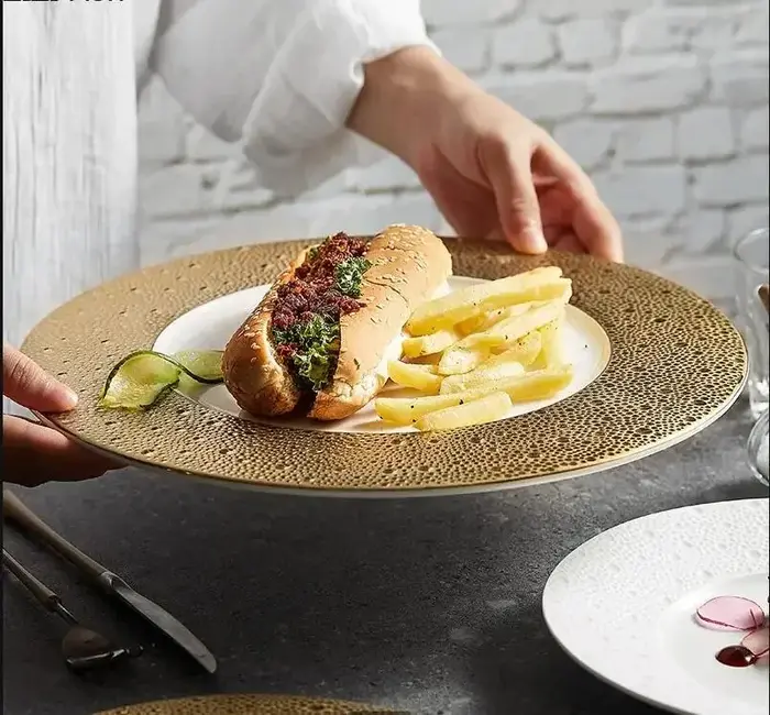 Assiette à Dessert en céramique de luxe légère